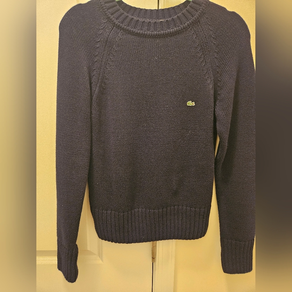 Women's Lacoste Navy Crewneck Sweater Size 38 (6)